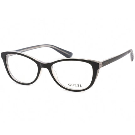 Guess Women's Eyeglasses - Full Rim Shiny Black Cat Eye Plastic Frame | GU2589 001 ,