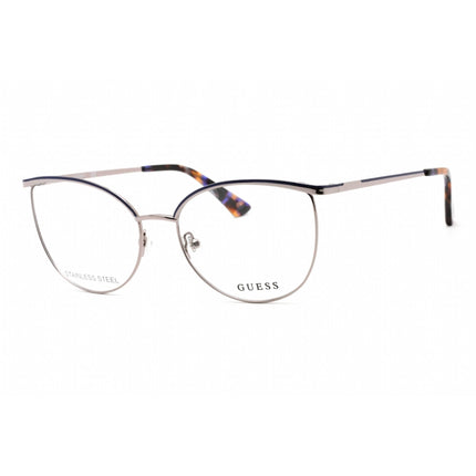Guess Women's Eyeglasses - Full Rim Shiny Gunmetal Metal Cat Eye Frame | GU2879 008 ,