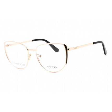 Guess Women's Eyeglasses - Full Rim Shiny Rose Gold Metal Cat Eye Frame | GU2904 028 ,