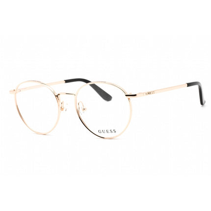 Guess Women's Eyeglasses - Full Rim Shiny Rose Gold Metal Round Frame | GU2725 028 ,