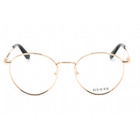 Guess Women's Eyeglasses - Full Rim Shiny Rose Gold Metal Round Frame | GU2725 028 ,