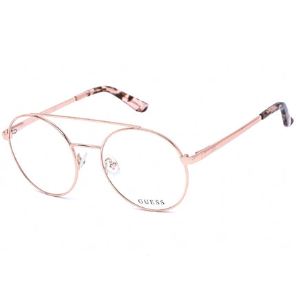 Guess Women's Eyeglasses - Full Rim Shiny Rose Gold Round Metal Frame | GU2714 028 ,