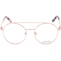 Guess Women's Eyeglasses - Full Rim Shiny Rose Gold Round Metal Frame | GU2714 028 ,