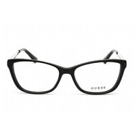 Guess Women's Eyeglasses - Shiny Black and Silver Cat Eye Plastic Frame | GU2721 001 ,