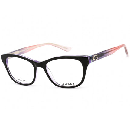 Guess Women's Eyeglasses - Shiny Black/Purple/Pink Cat Eye Shaped Frame | GU2678 001 ,