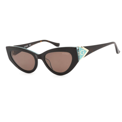 Guess Women's Sunglasses - Brown Lens Dark Havana Plastic Cat Eye Frame | GU7649 52E ,