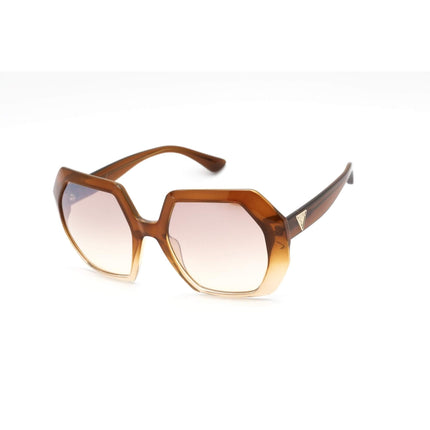 Guess Women's Sunglasses - Brown Mirror Lens Plastic Geometric Frame | GU7786 47G ,
