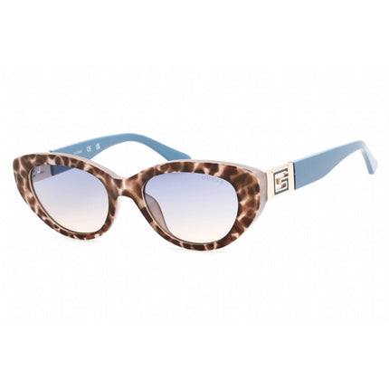 Guess Women's Sunglasses - Full Rim Blue/Textured Brown Plastic Cat Eye | GU7849 92W ,