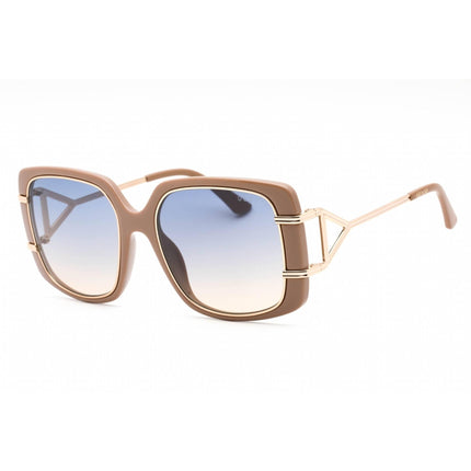 Guess Women's Sunglasses - Full Rim Shiny Beige Plastic Rectangular Frame | GU7854 57W ,