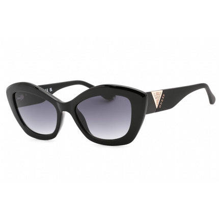 Guess Women's Sunglasses - Full Rim Shiny Black Plastic Cat Eye Frame | GU7868 01B ,