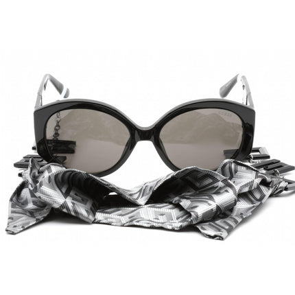 Guess Women's Sunglasses - Full Rim Shiny Black Plastic Round Shape Frame | GU7917 01A ,