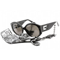 Guess Women's Sunglasses - Full Rim Shiny Black Plastic Round Shape Frame | GU7917 01A ,