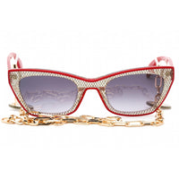 Guess Women's Sunglasses - Full Rim Shiny Bordeaux Plastic Cat Eye Frame | GU7873 69B ,