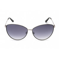 Guess Women's Sunglasses - Full Rim Shiny Gunmetal Metal Cat Eye Frame | GU7746 08B ,