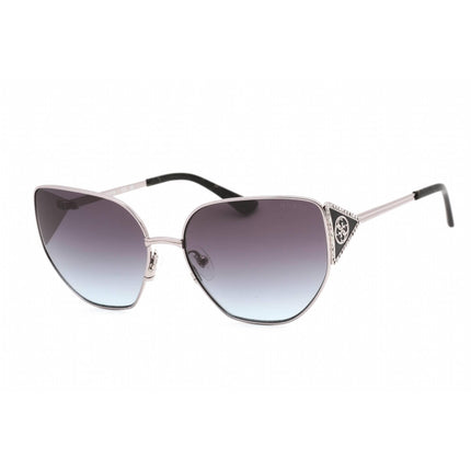 Guess Women's Sunglasses - Full Rim Shiny Light Nickeltin Metal Cat Eye | GU7875 10W ,