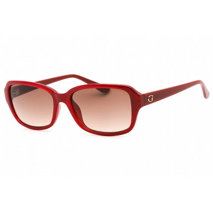 Guess Women's Sunglasses - Full Rim Shiny Red Plastic Rectangular Frame | GU7595 66F ,