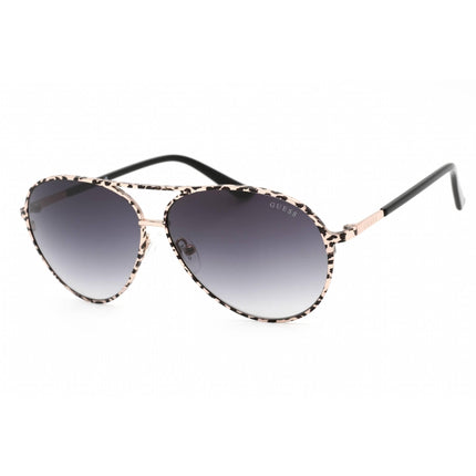 Guess Women's Sunglasses - Full Rim Shiny Rose Gold Metal Aviator Frame | GU7847 28B ,