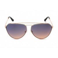 Guess Women's Sunglasses - Full Rim Shiny Rose Gold Metal Aviator Shape | GU7783 28Z ,
