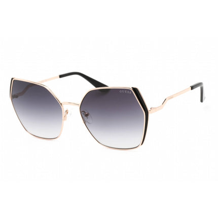 Guess Women's Sunglasses - Full Rim Shiny Rose Gold Metal Cat Eye Frame | GU7843 28B ,