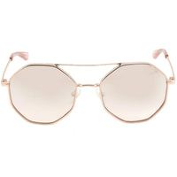 Guess Women's Sunglasses - Full Rim Shiny Rose Gold Round Metal Frame | GU7636 28U ,