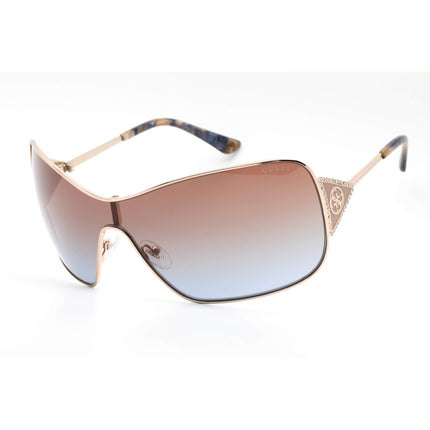 Guess Women's Sunglasses - Gradient Blue Lens Gold Metal Shield Frame | GU7876 33W ,