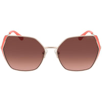 Guess Women's Sunglasses - Gradient Brown Lens Gold and Red Metal Frame | GU7843 32F ,