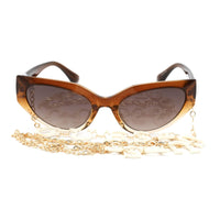Guess Women's Sunglasses - Gradient Brown Lens Plastic Cat Eye Frame | GU7787 47F ,