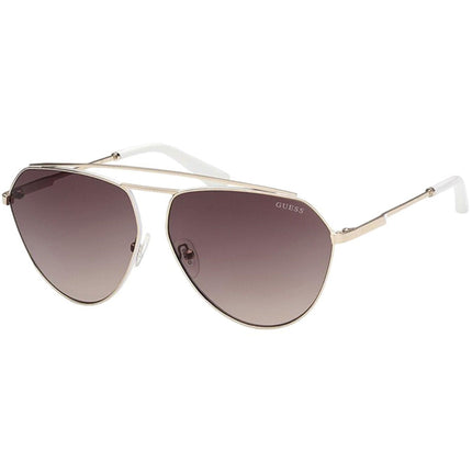Guess Women's Sunglasses - Gradient Lens Gold and White Pilot Shape Frame | GU7783 32F ,