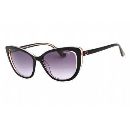 Guess Women's Sunglasses - Shiny Black Cat Eye Frame Gradient Smoke Lens | GU7831 01B ,