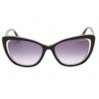 Guess Women's Sunglasses - Shiny Black Cat Eye Frame Gradient Smoke Lens | GU7831 01B ,
