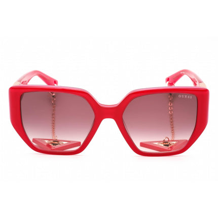 Guess Women's Sunglasses - Shiny Pink Plastic Rectangular Shape Frame | GU7892 72T ,