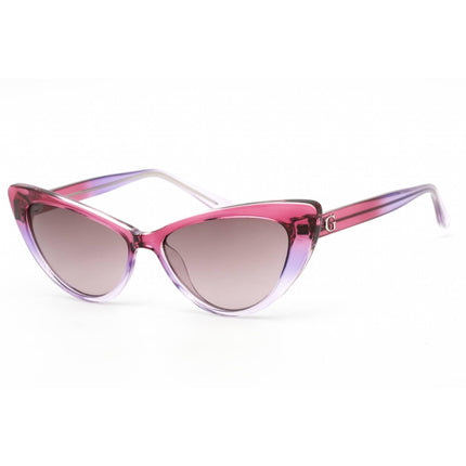 Guess Women's Sunglasses - Transparent Pink Violet Cat Eye Shape Frame | GU7830 74Z ,