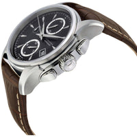 Hamilton Men's Chronograph Watch - Jazzmaster Auto Black Dial Brown Strap | H32616533 ,