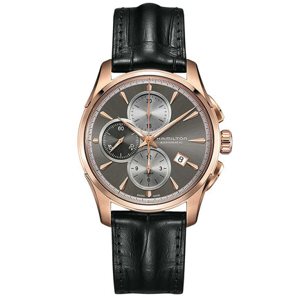 Hamilton Men's Chronograph Watch - Jazzmaster Automatic Grey Dial Strap | H32546781 ,