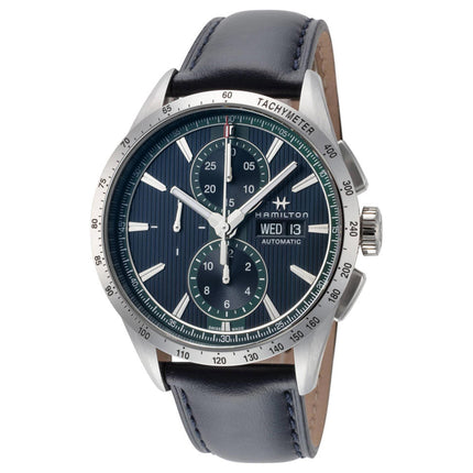 Hamilton Men's Watch - Broadway Chronograph Automatic Blue Leather Strap | H43516641 ,