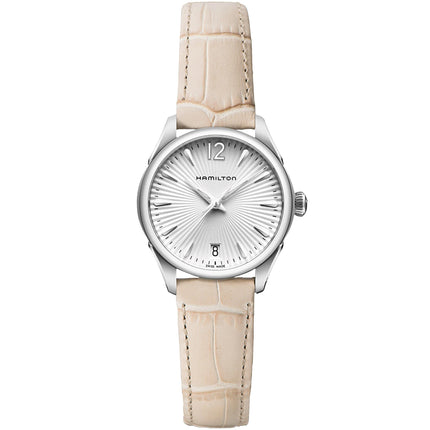 Hamilton Men's Watch - Jazzmaster Silver Tone Dial Beige Leather Strap | H42211855 ,
