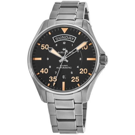 Hamilton Men's Watch - Khaki Aviation Automatic Black Dial Bracelet | H64645131 ,