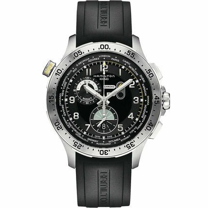 Hamilton Men's Watch - Khaki Aviation Chrono Black Dial Rubber Strap | H76714335 ,