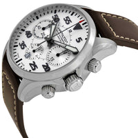 Hamilton Men's Watch - Khaki Aviation Chrono Silver Dial Brown Strap | H64666555 ,