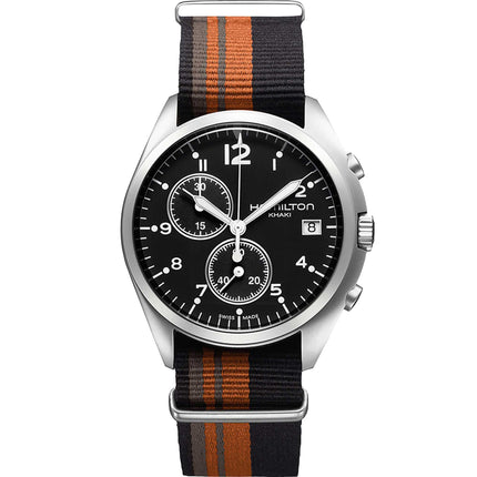 Hamilton Men's Watch - Khaki Aviation Pilot Pioneer Chrono Black Dial | H76552933 ,