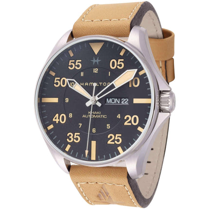 Hamilton Men's Watch - Khaki Aviation Silver Tone Case Brown Strap | H64725531 ,