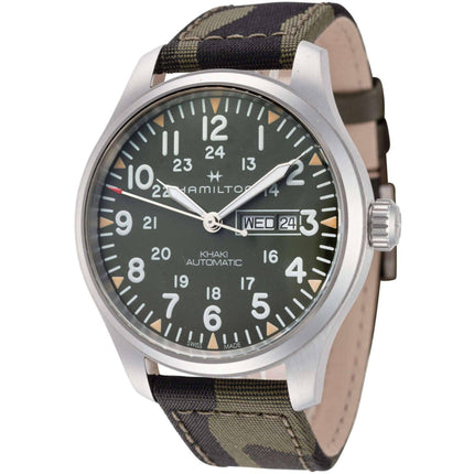 Hamilton Men's Watch - Khaki Field Automatic Green Dial Textile Strap | H70535061 ,