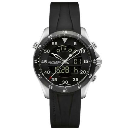 Hamilton Men's Watch - Khaki Flight Timer Chrono Blue Dial Rubber Strap | H64554331 ,