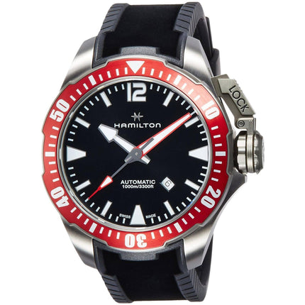 Hamilton Men's Watch - Khaki Navy Frogman Automatic Black Rubber Strap | H77805335 ,