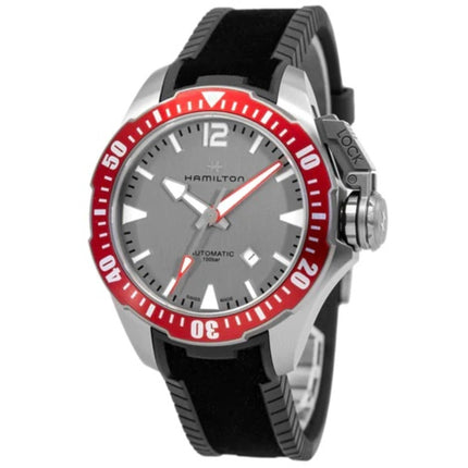 Hamilton Men's Watch - Khaki Navy Frogman Automatic Grey Dial Strap Dive | H77805380 ,