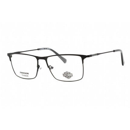 Harley Davidson Men's Eyeglasses - Matte Black Metal Rectangular Frame | HD9018 002 ,