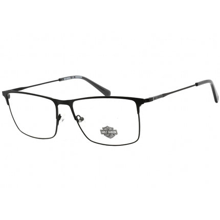 Harley Davidson Men's Eyeglasses - Matte Black Rectangular Metal Frame | HD9018 002 ,