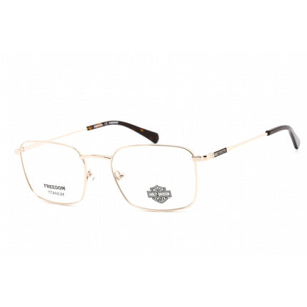 Harley Davidson Unisex Eyeglasses - Full Rim Rectangular Pale Gold Frame | HD9021 032 ,