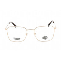 Harley Davidson Unisex Eyeglasses - Full Rim Square Pale Gold Metal Frame | HD9019 032 ,