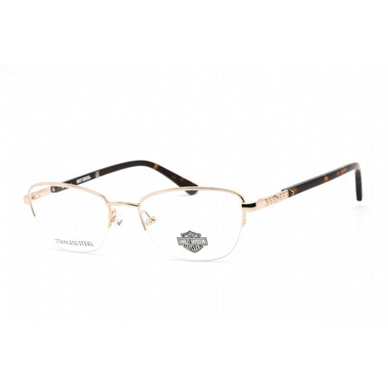 Harley Davidson Unisex Eyeglasses - Gold Metal Rectangular Shape Frame | HD0550 032 ,